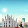 Milan Travel Poster Diamond Painting