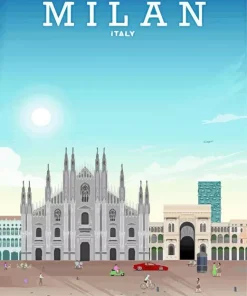 Milan Travel Poster Diamond Painting