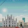 Milan Travel Poster Diamond Painting