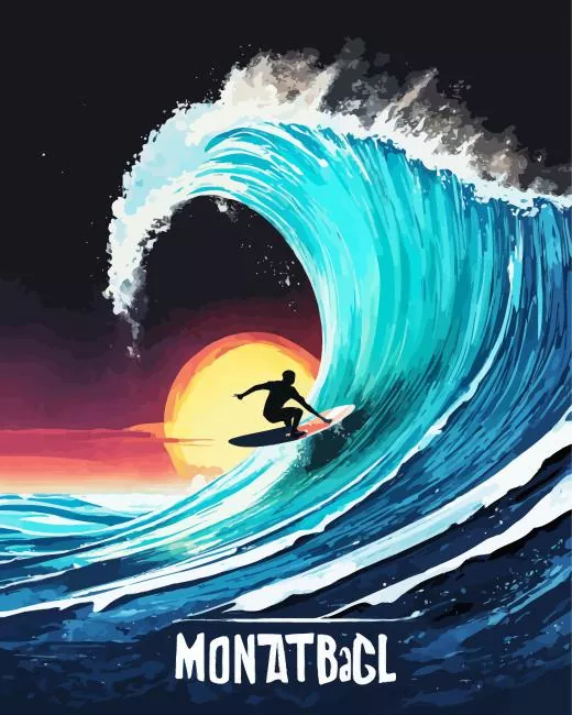 montabeach Surfing Diamond With Numbers Montabeach Surfing Diamond Painting