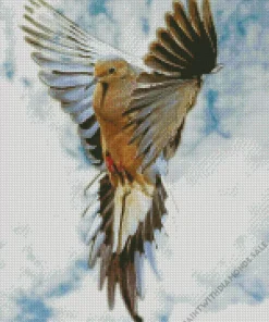 Mourning Dove Flying Art Diamond Painting