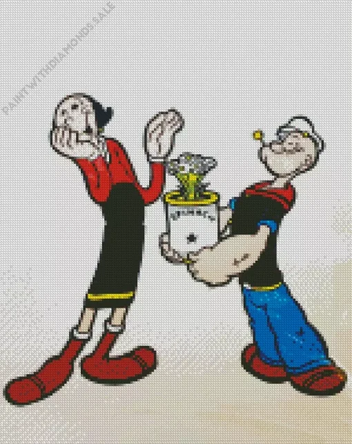 Olive And Popeye Diamond Painting