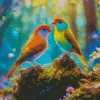 Orange Lovebirds Diamond Painting