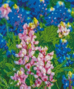 Pink Bluebonnets Diamond Painting