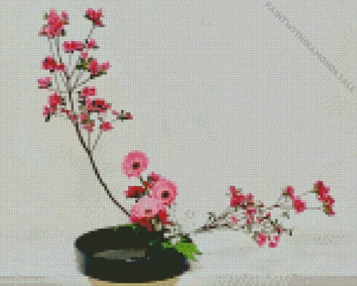 Pink Ikebana Diamond Painting