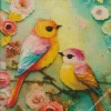 Pink Lovebirds Diamond Painting