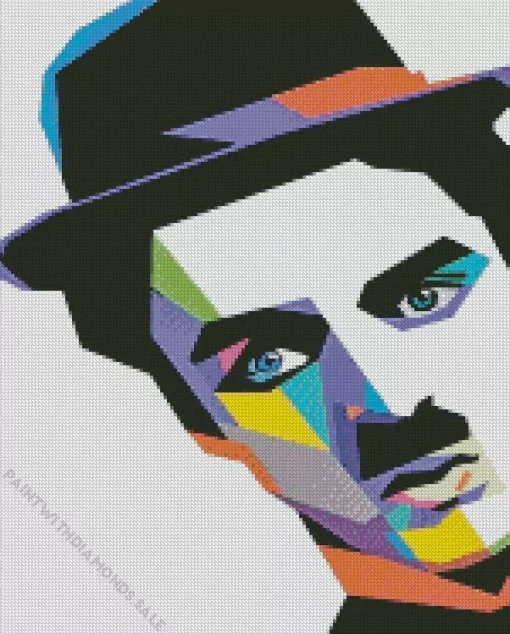 Pop Art Charlie Chaplin Diamond Painting