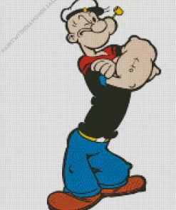 Popeye Sailor Man Cartoon Diamond Painting