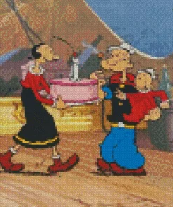 Popeye The Sailor Man Sweet Pea Birthday Diamond Painting