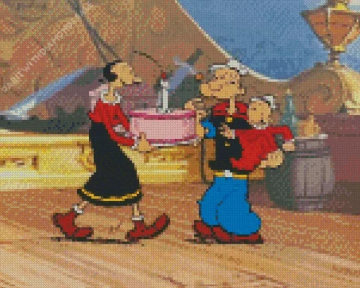 Popeye The Sailor Man Sweet Pea Birthday Diamond Painting