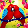 Red Lovebirds Diamond Painting