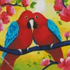 Red Lovebirds Diamond Painting