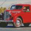 Red Vintage Pickup Truck Diamond Painting