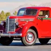 Red Vintage Pickup Truck Diamond Painting