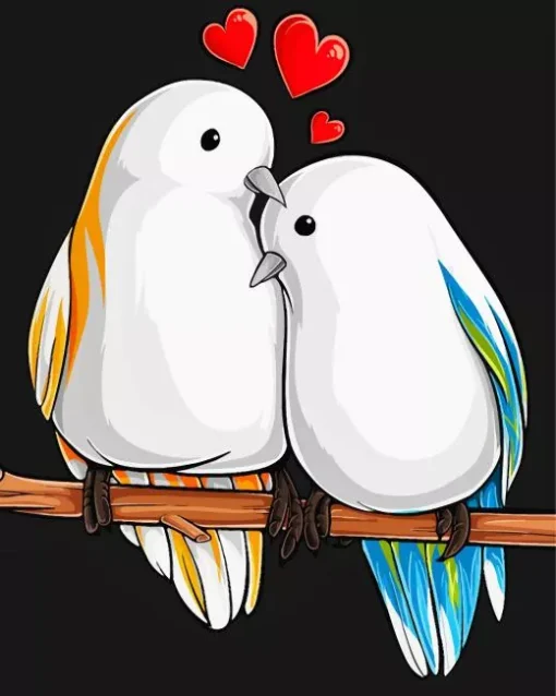 Romantic Couple Of Birds Diamond Painting