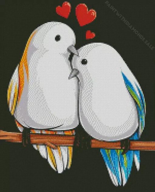 Romantic Couple Of Birds Diamond Painting