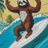 Sloth Surfing Diamond Painting