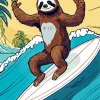Sloth Surfing Diamond Painting