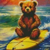 Splash Surfing Bear Diamond Painting