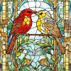 Stained Glass Lovebirds Diamond Painting