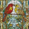 Stained Glass Lovebirds Diamond Painting