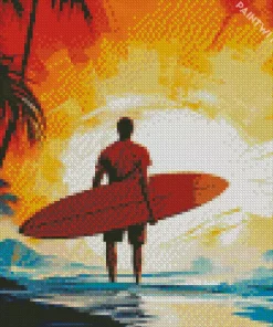 Sunset Surfing Diamond Painting