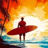 Sunset Surfing Diamond Painting
