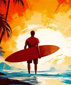 Sunset Surfing Diamond Painting