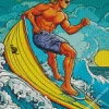 Surfer On A Surf Board Diamond Painting