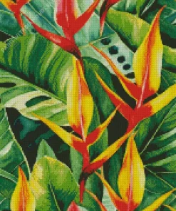 Tropical Bird Of Paradise Plant Diamond Painting