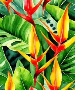 Tropical Bird Of Paradise Plant Diamond Painting