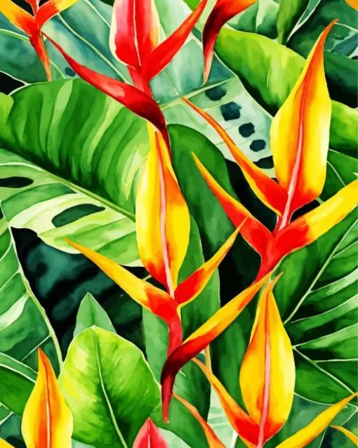 Tropical Bird Of Paradise Plant Diamond Painting