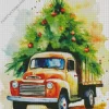 Truck And Christmas Tree Diamond Painting