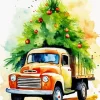 Truck And Christmas Tree Diamond Painting