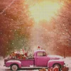 Vintage Pink Truck Diamond Painting