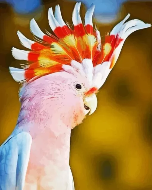 White And Pink Cockatoo Diamond Painting