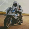 White BMW Motorcycle Diamond Painting