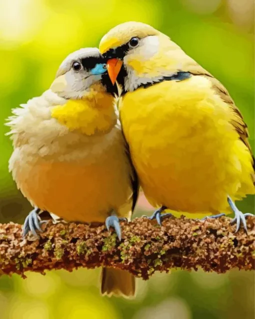 Yellow Lovebirds Diamond Painting