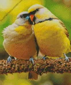 Yellow Lovebirds Diamond Painting