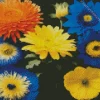 Yellow And Blue Ikebana Flowers Diamond Painting