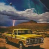 Yellow Retro Truck Diamond Painting