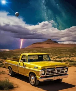 Yellow Retro Truck Diamond Painting