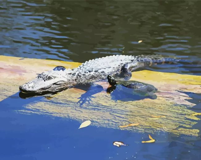 Alligator and turtle Diamond Paintings Alligator And Turtle Diamond Painting