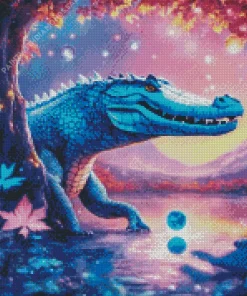 Alligator In A Fantastic Landscape Diamond Painting