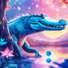Alligator In A Fantastic Landscape Diamond Painting