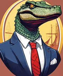 Alligator In Suit Diamond Painting