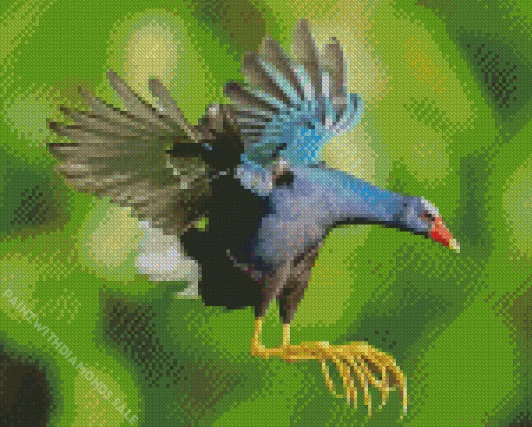 American Purple Gallinule flying Diamond Dotz American Purple Gallinule Flying Diamond Painting