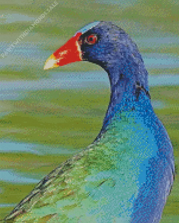American Purple Gallinule head Diamond Dotz American Purple Gallinule Head Diamond Painting
