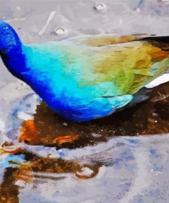 American Purple Gallinule In Water Diamond Painting