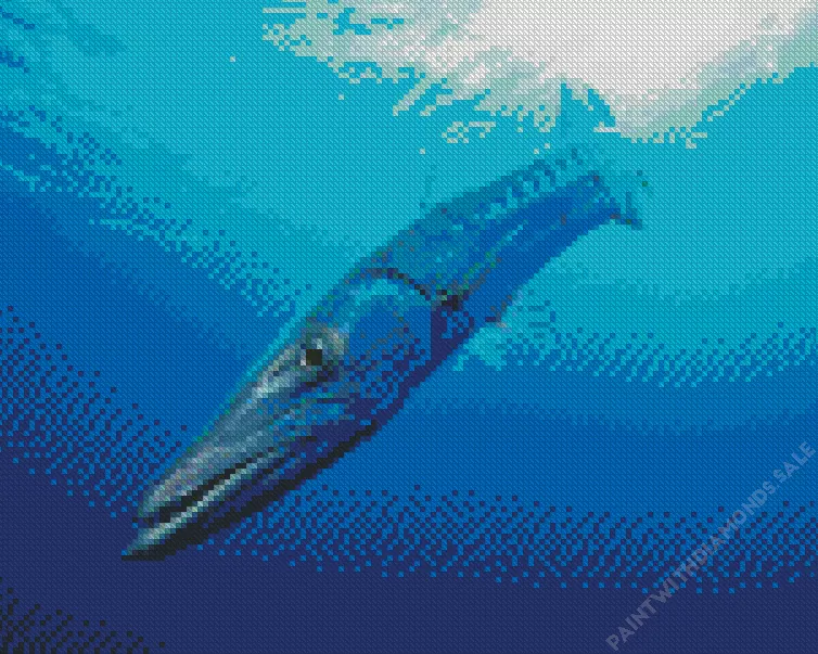 Barracuda Fish in the sea Diamond With Numbers Barracuda Fish In The Sea Diamond Painting